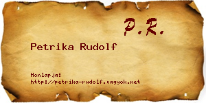 Petrika Rudolf névjegykártya