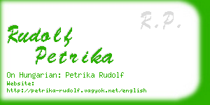 rudolf petrika business card